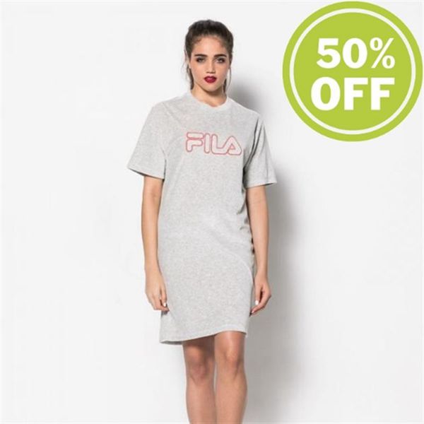 Vestidos Fila Mujer Gris - Luna 2.0 Long - España 653201MEL